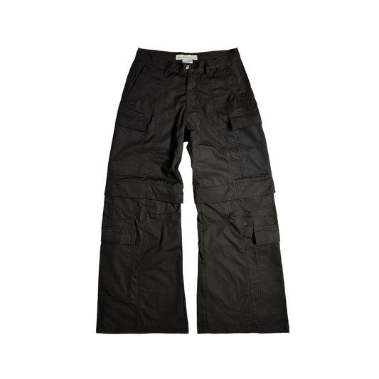 2IN1 Flare Cargo Pants - Faded Black