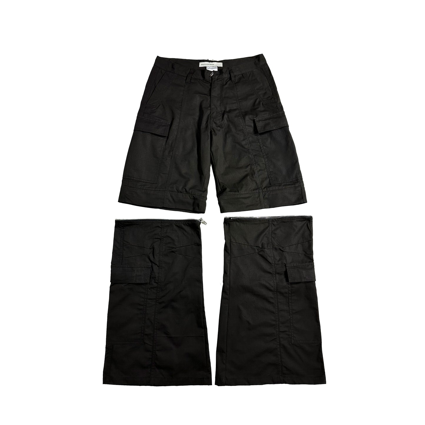 2IN1 Flare Cargo Pants - Faded Black