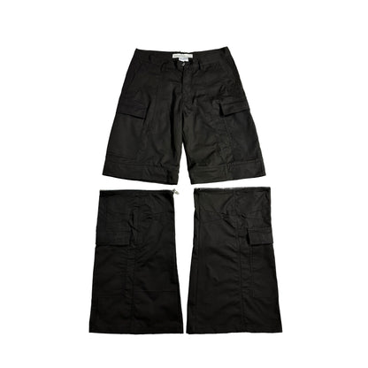 2IN1 Flare Cargo Pants - Faded Black