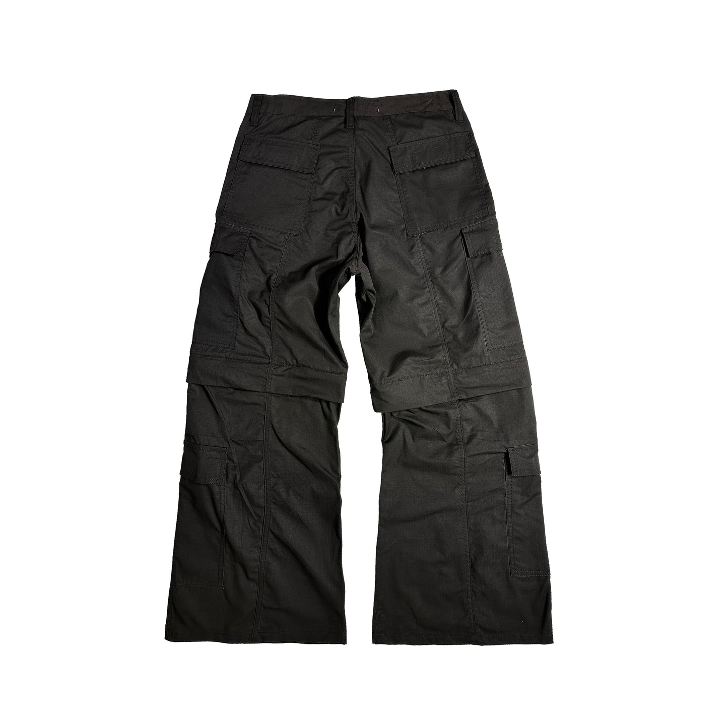 2IN1 Flare Cargo Pants - Faded Black