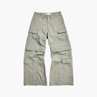 2IN1 Flare Cargo Pants - Mindful Gray