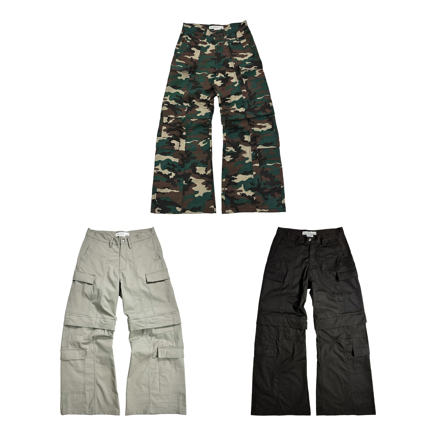 2IN1 Flared Cargo Pants - Camo