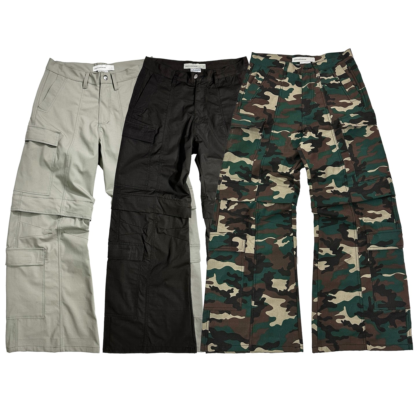 2IN1 Flared Cargo Pants - Camo