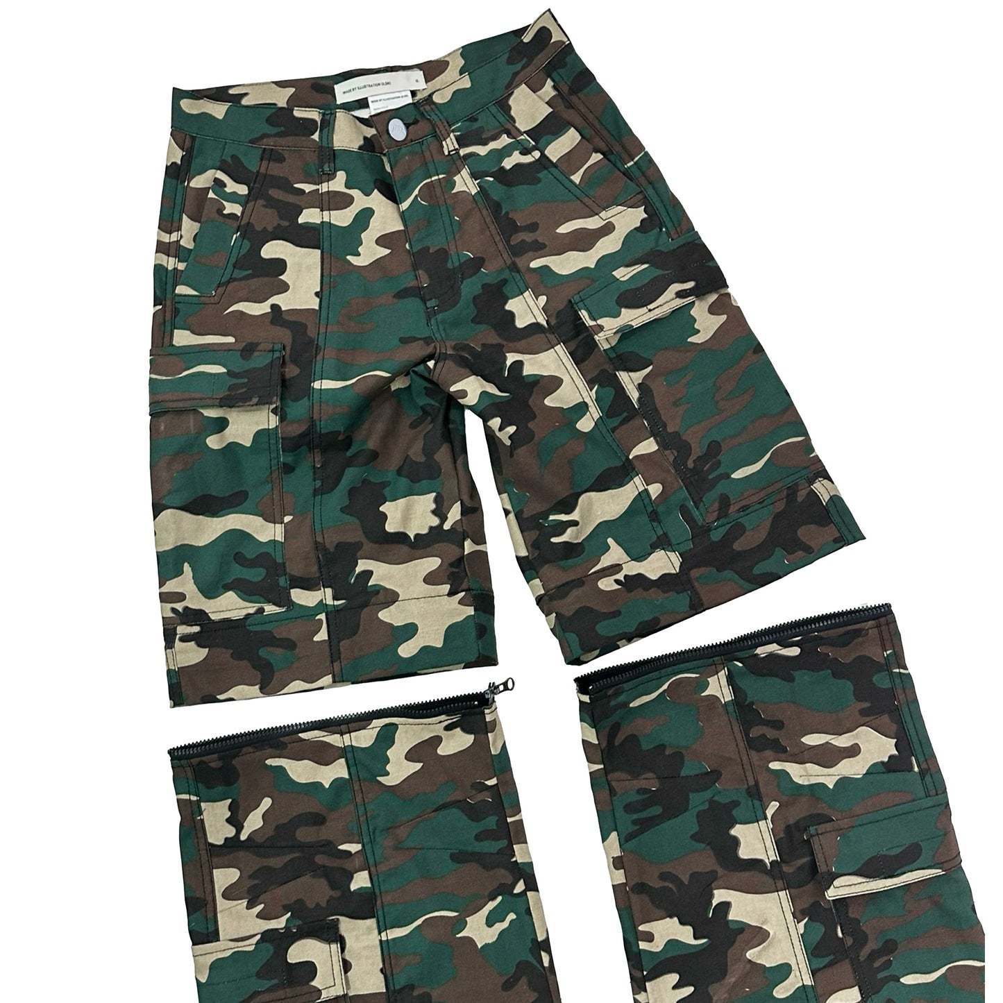 2IN1 Flared Cargo Pants - Camo