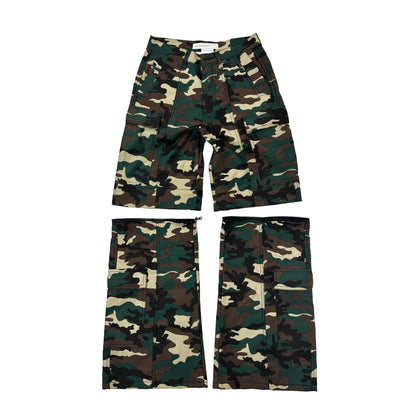 2IN1 Flared Cargo Pants - Camo