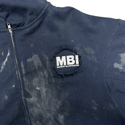 MBI | MBI DISTRESSED ZIP HOODIE - NAVY