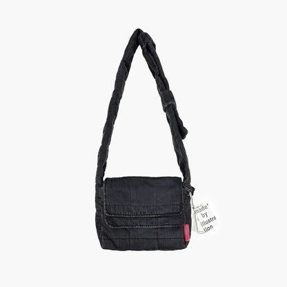 Denim Quilted Bag - Faded Black