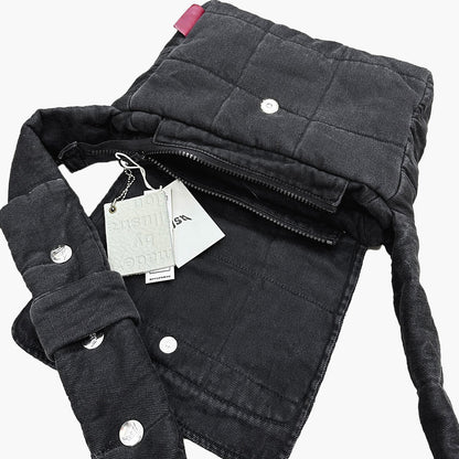 Denim Quilted Bag - Faded Black