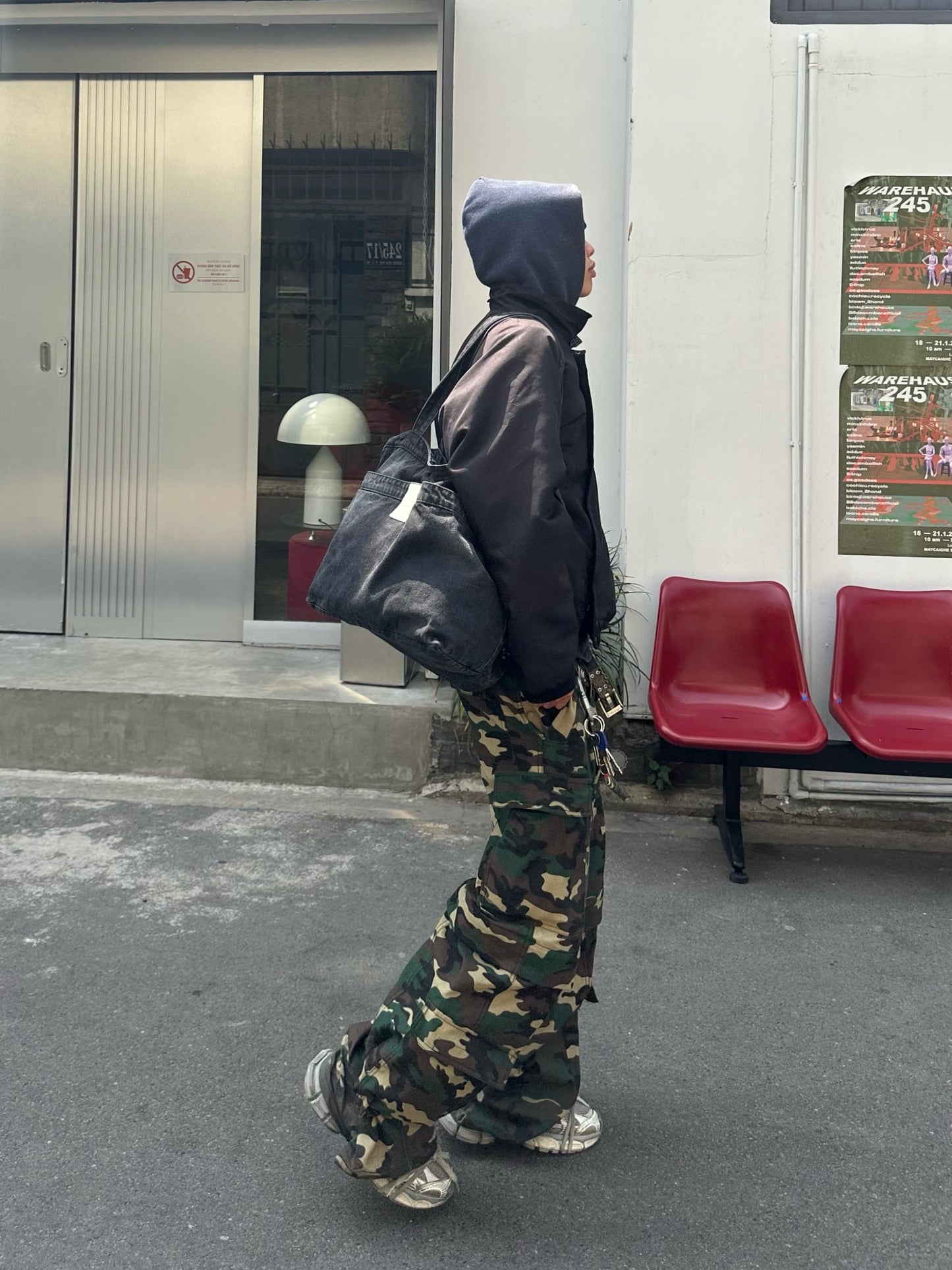 2IN1 Flared Cargo Pants - Camo