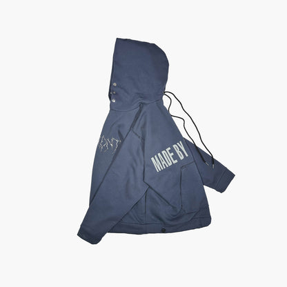 Upside Down Hoodie - Silver Blue