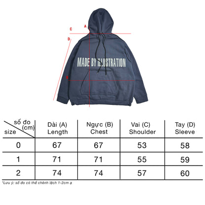 Upside Down Hoodie - Silver Blue