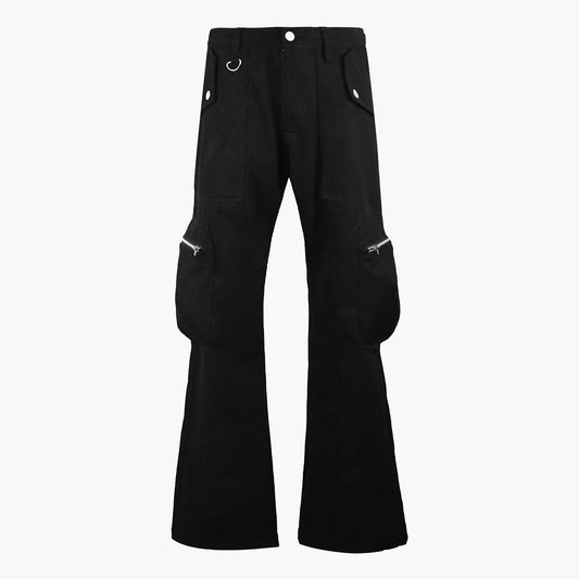 Flare Pockets Pants - Black