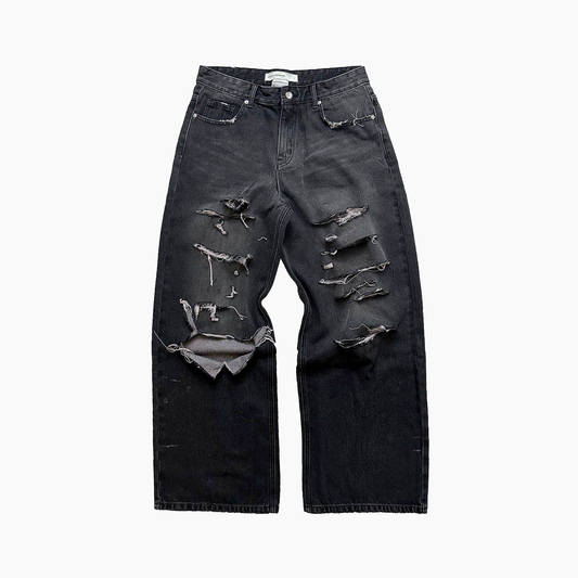 Distressed Baggy Jeans - Black