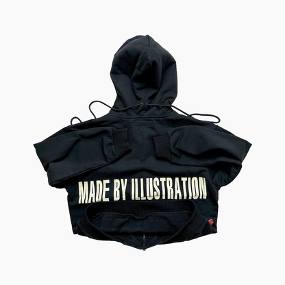 Upside Down Zip Hoodie - Black