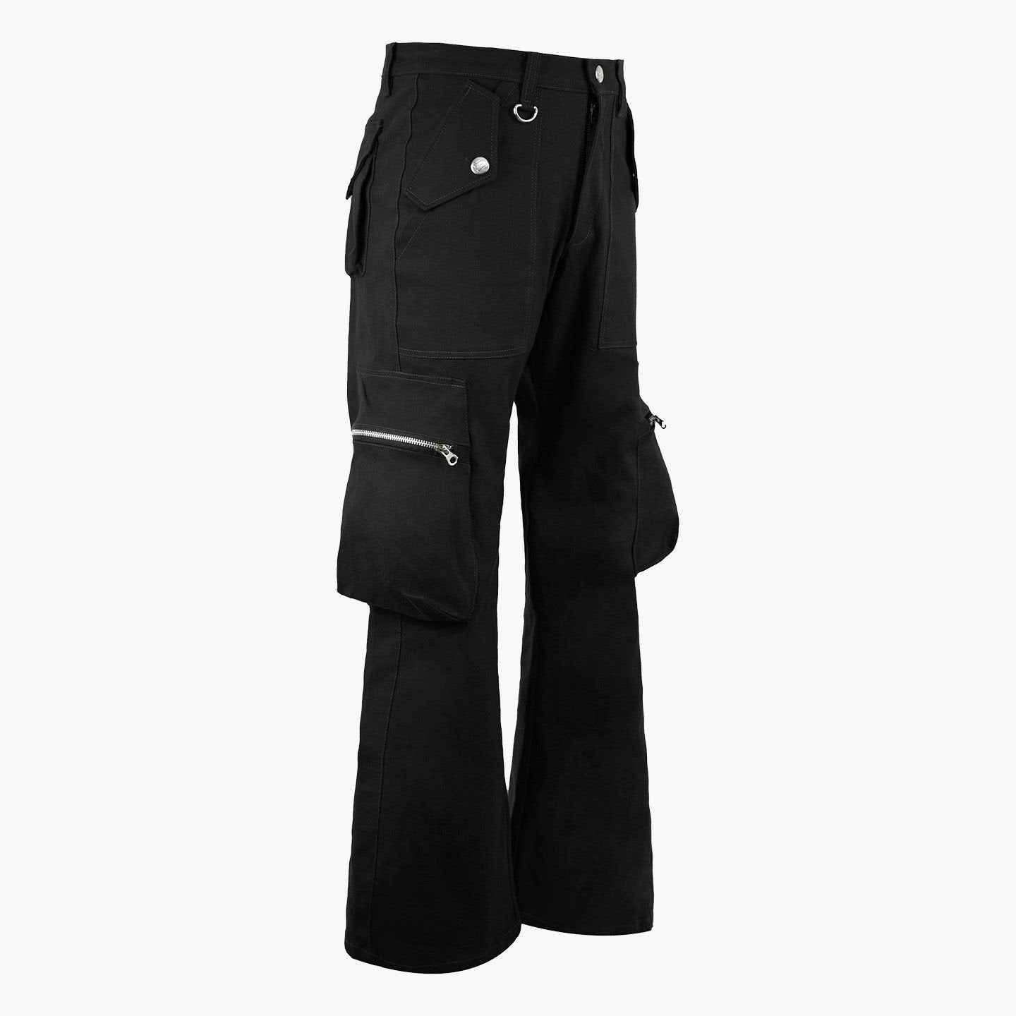 Flare Pockets Pants - Black