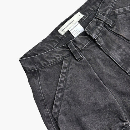 Denim Cargo Shorts - Faded Black