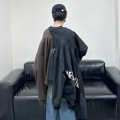 Upside Down Zip Hoodie - Choco