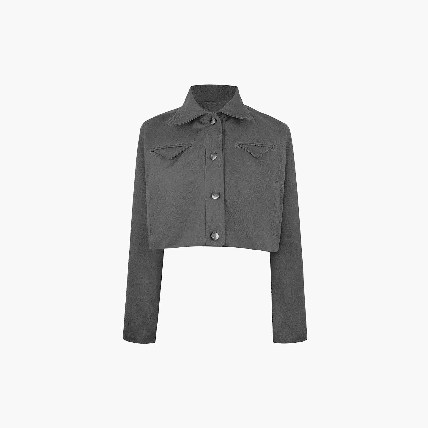 Khaki Crop Jacket - Charcoal