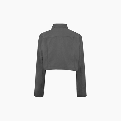 Khaki Crop Jacket - Charcoal