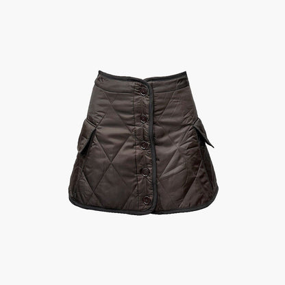 Lily Quilted Skirt - Choco