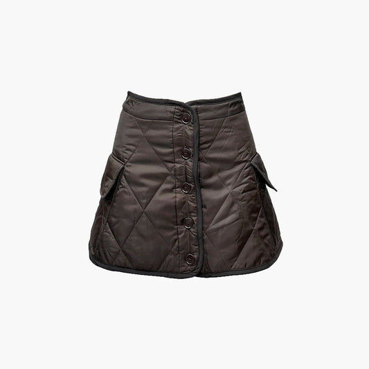 Lily Quilted Skirt - Choco