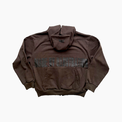 Upside Down Zip Hoodie - Choco