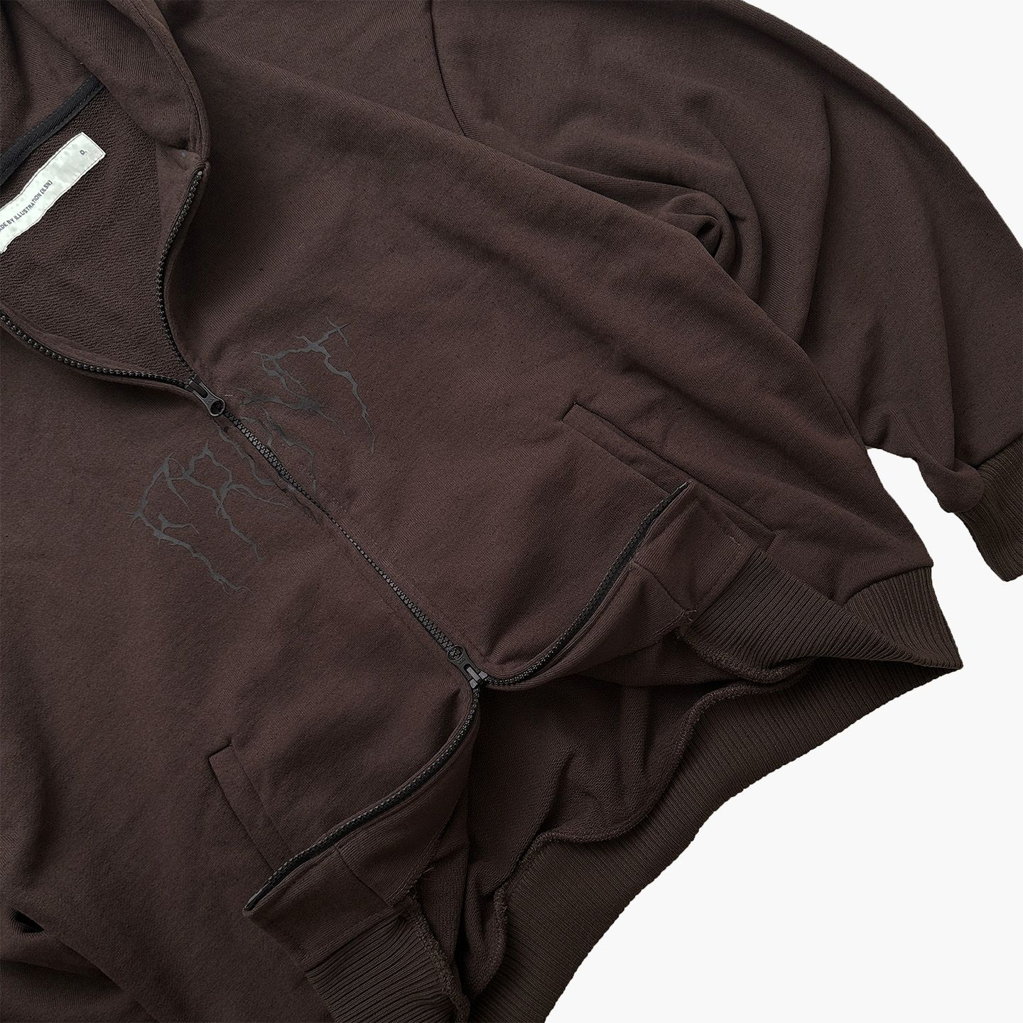 Upside Down Zip Hoodie - Choco