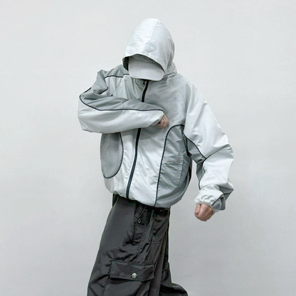 Reversible Nylon Jacket - Light Gray