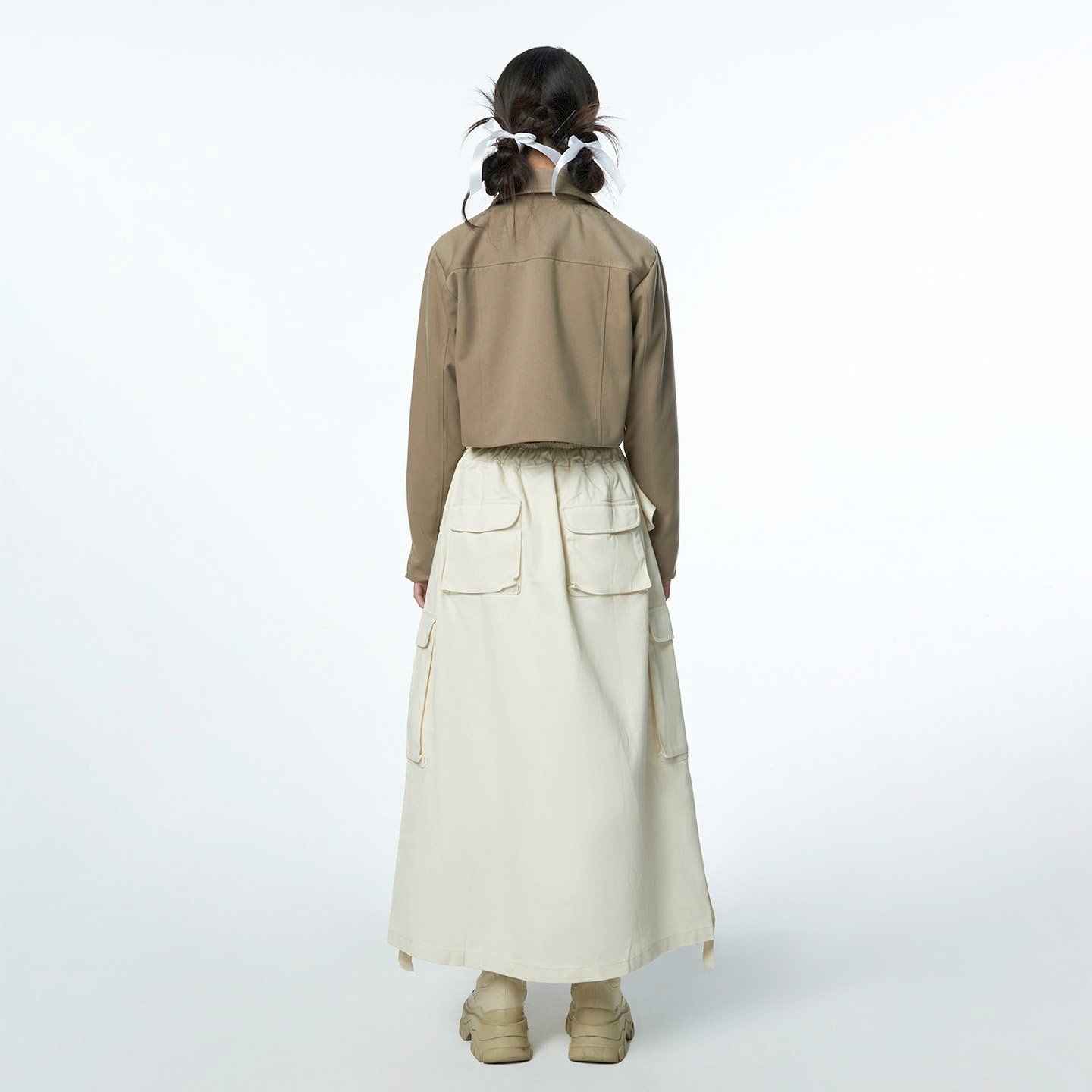 Khaki Crop Jacket - Khaki