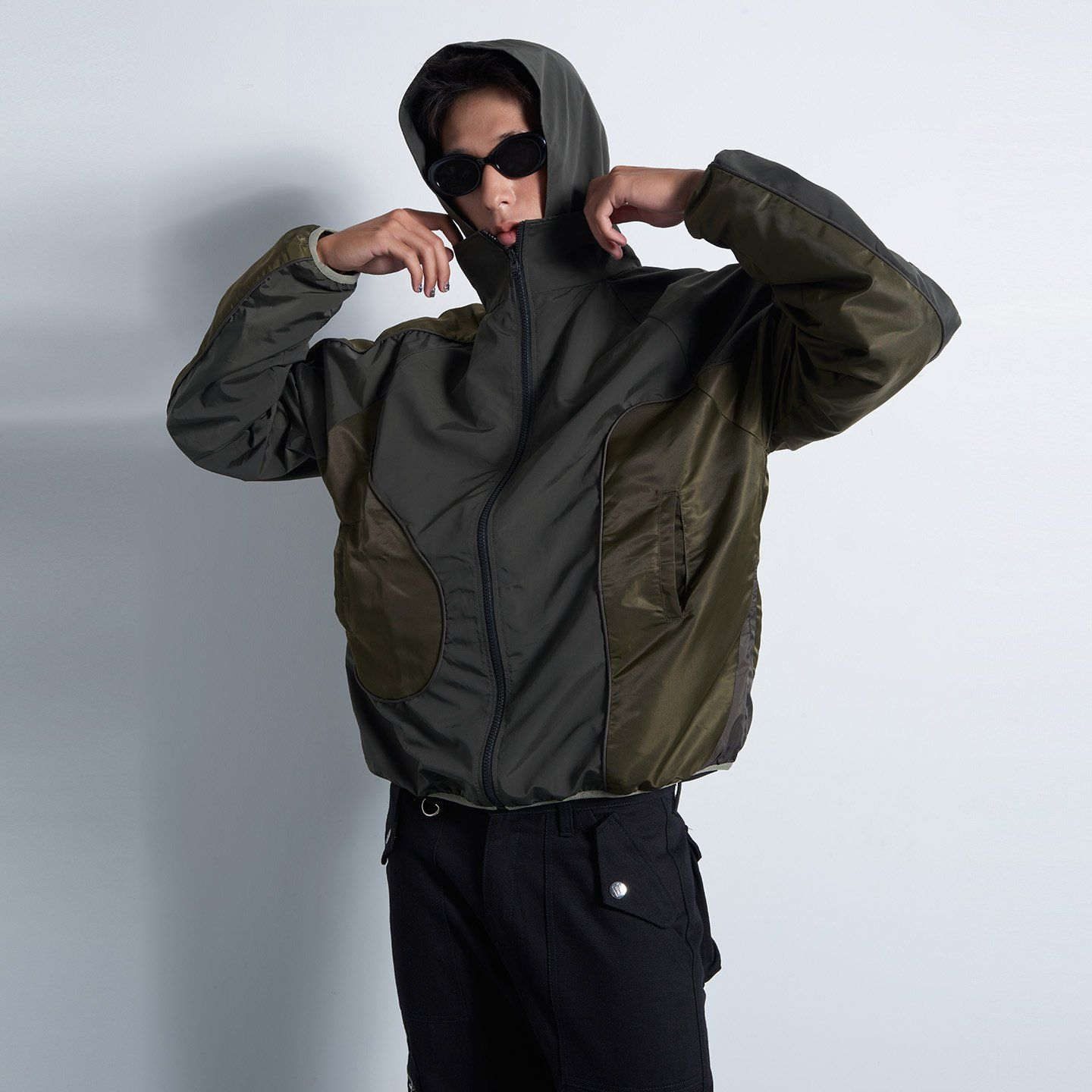 Reversible Nylon Jacket - Olive