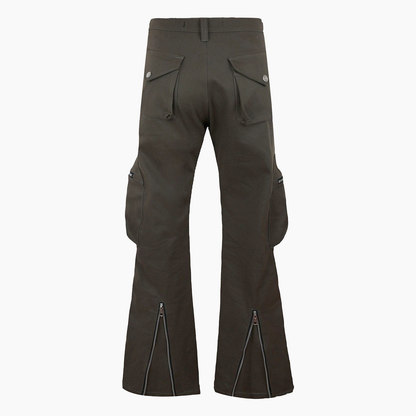 Flare Pockets Pants - Olive